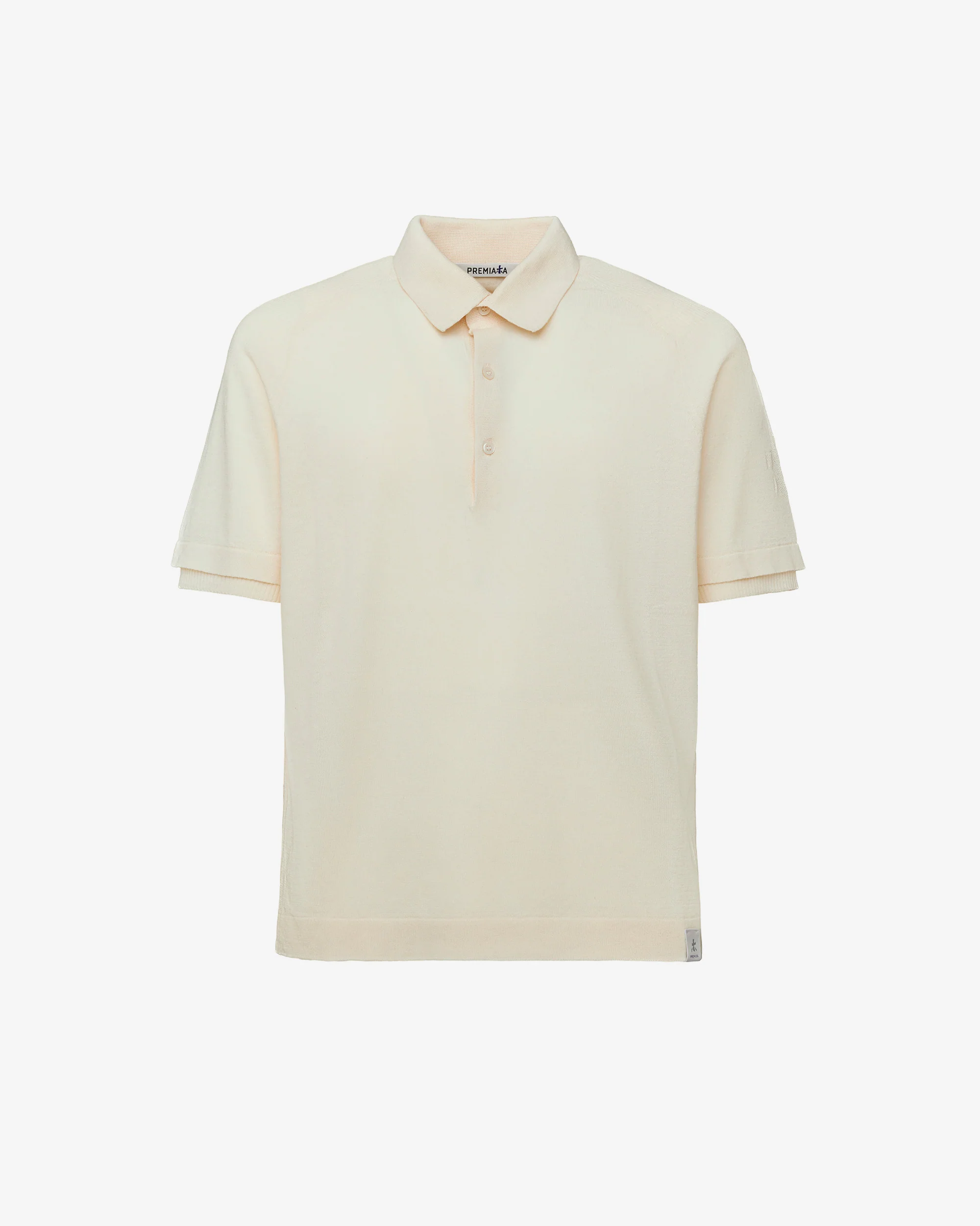 Cotton Crepe Knit with Side Slits and Cream Linear Buttons