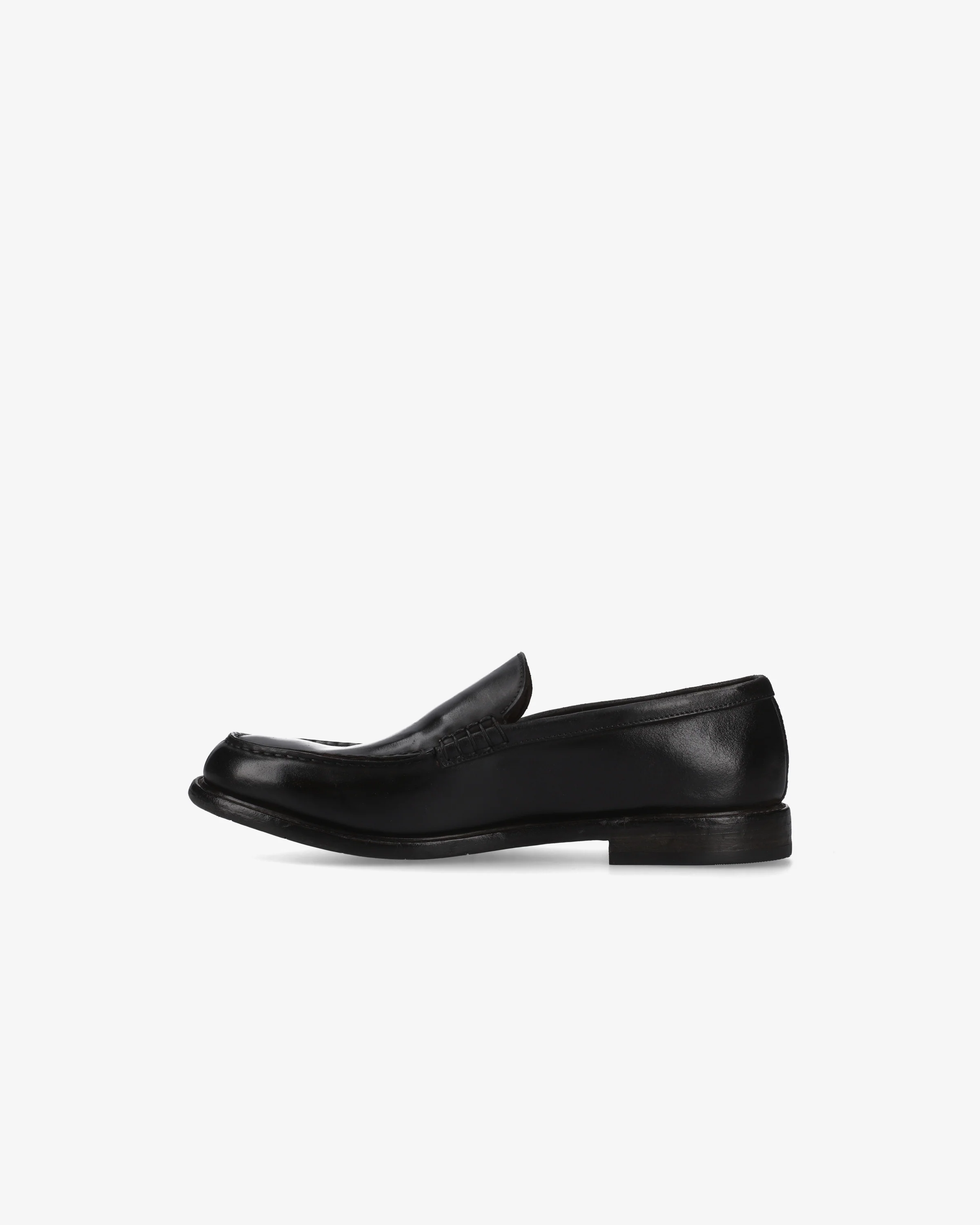 Black Horse Leather Loafer with Leather Sole