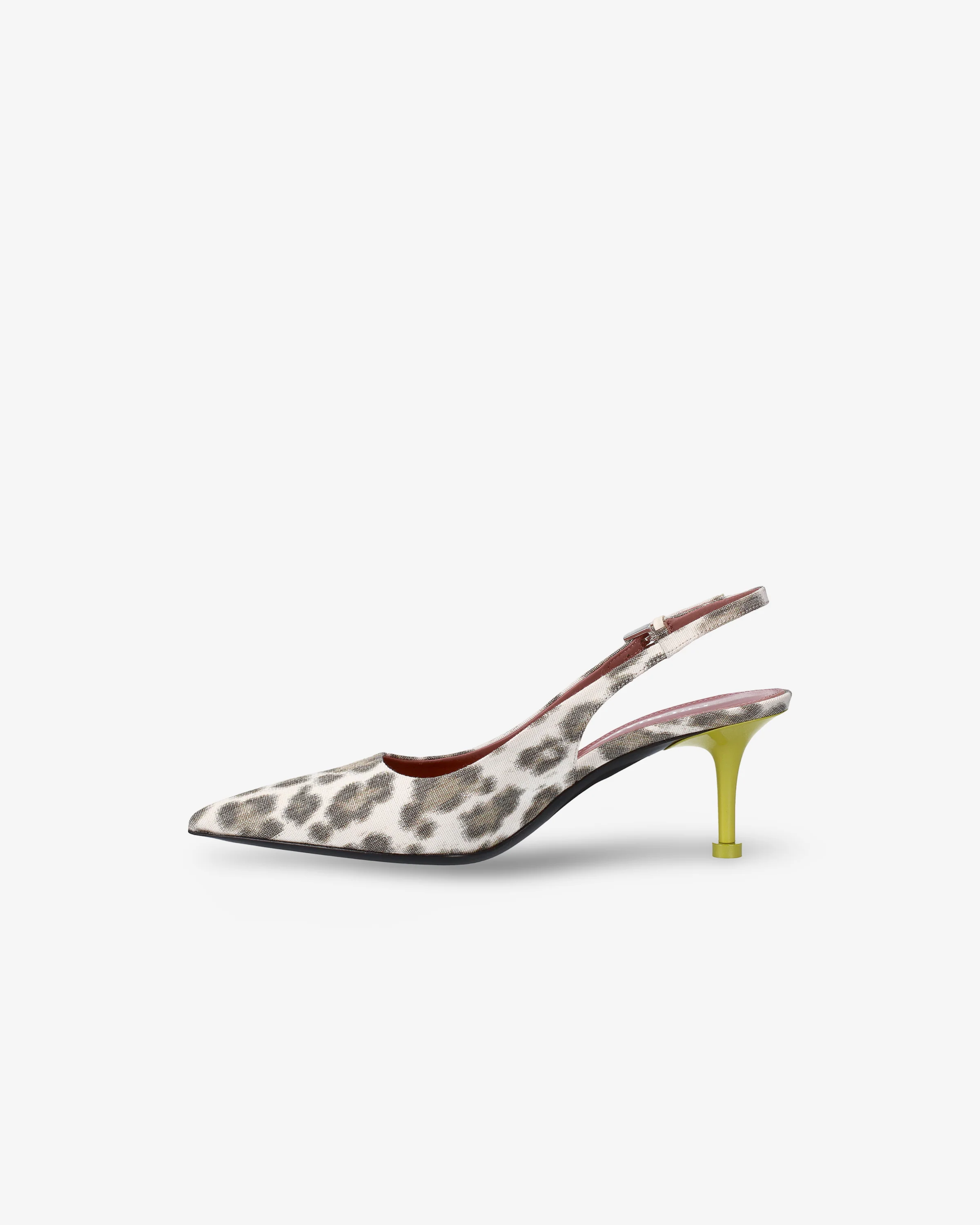 Chanel in Canvas Animalier con Tacco Lime
