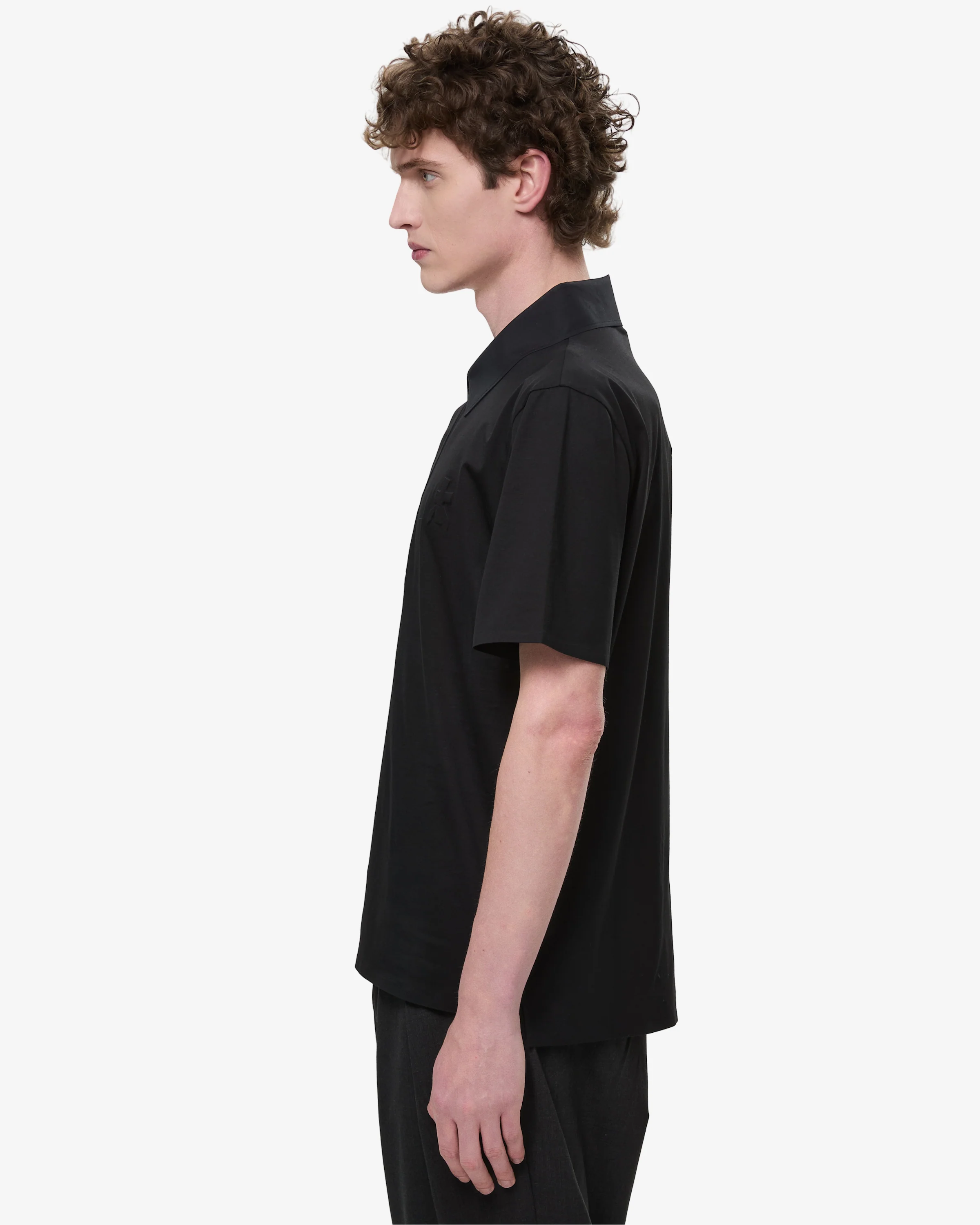 Polo Over in Cotton Jersey Black