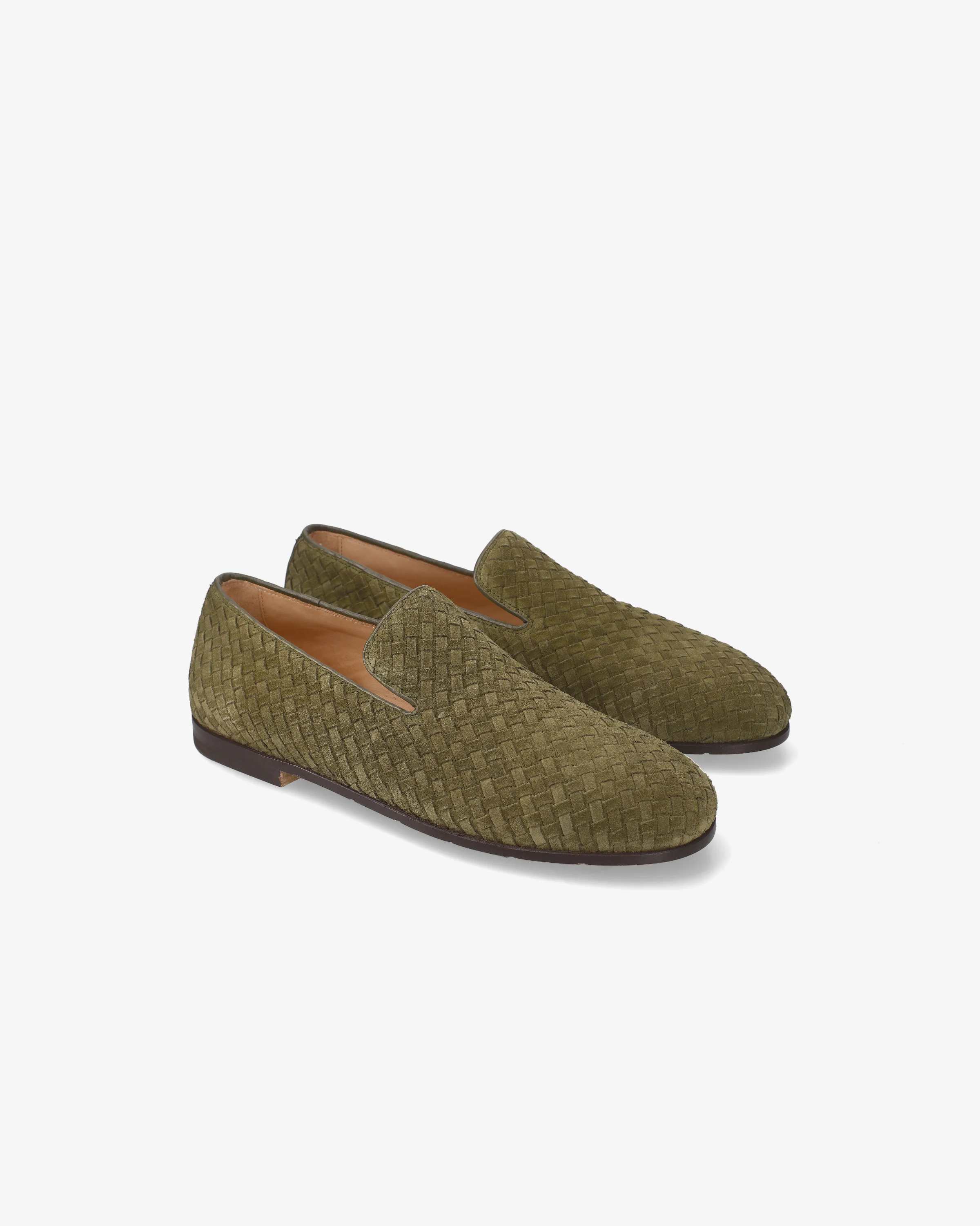 Slip-on in camoscio intrecciato