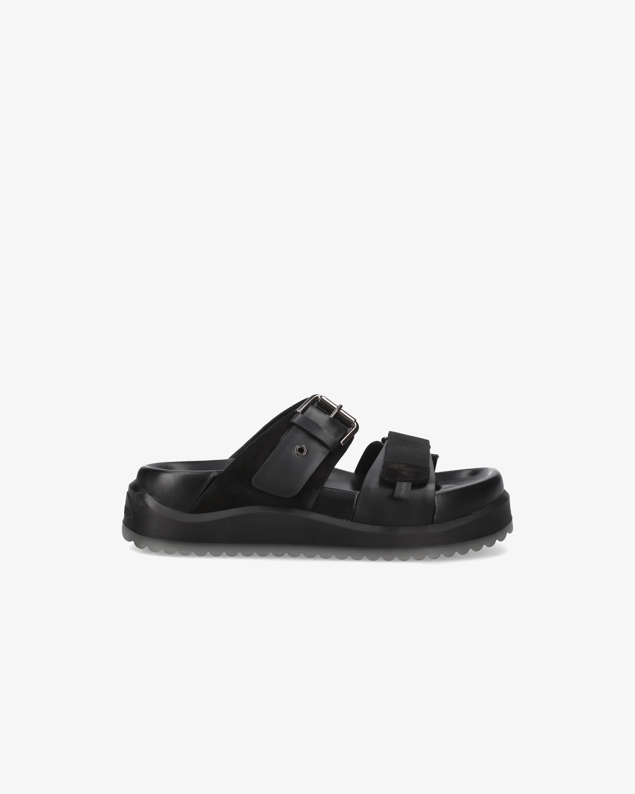 Sandal with Velcro Straps and Silver Buckle