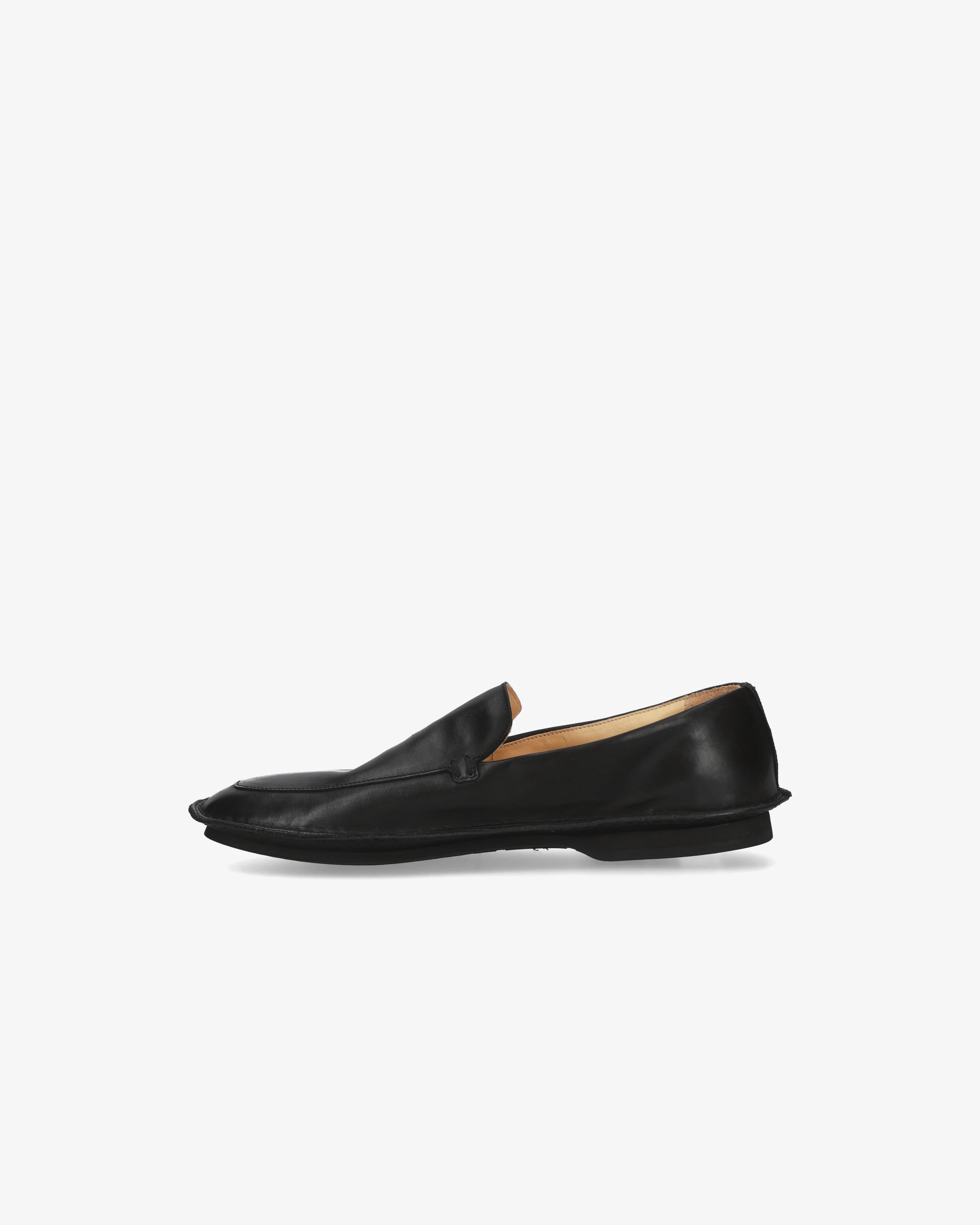 Black Napa Slipper with Rubber Bottom