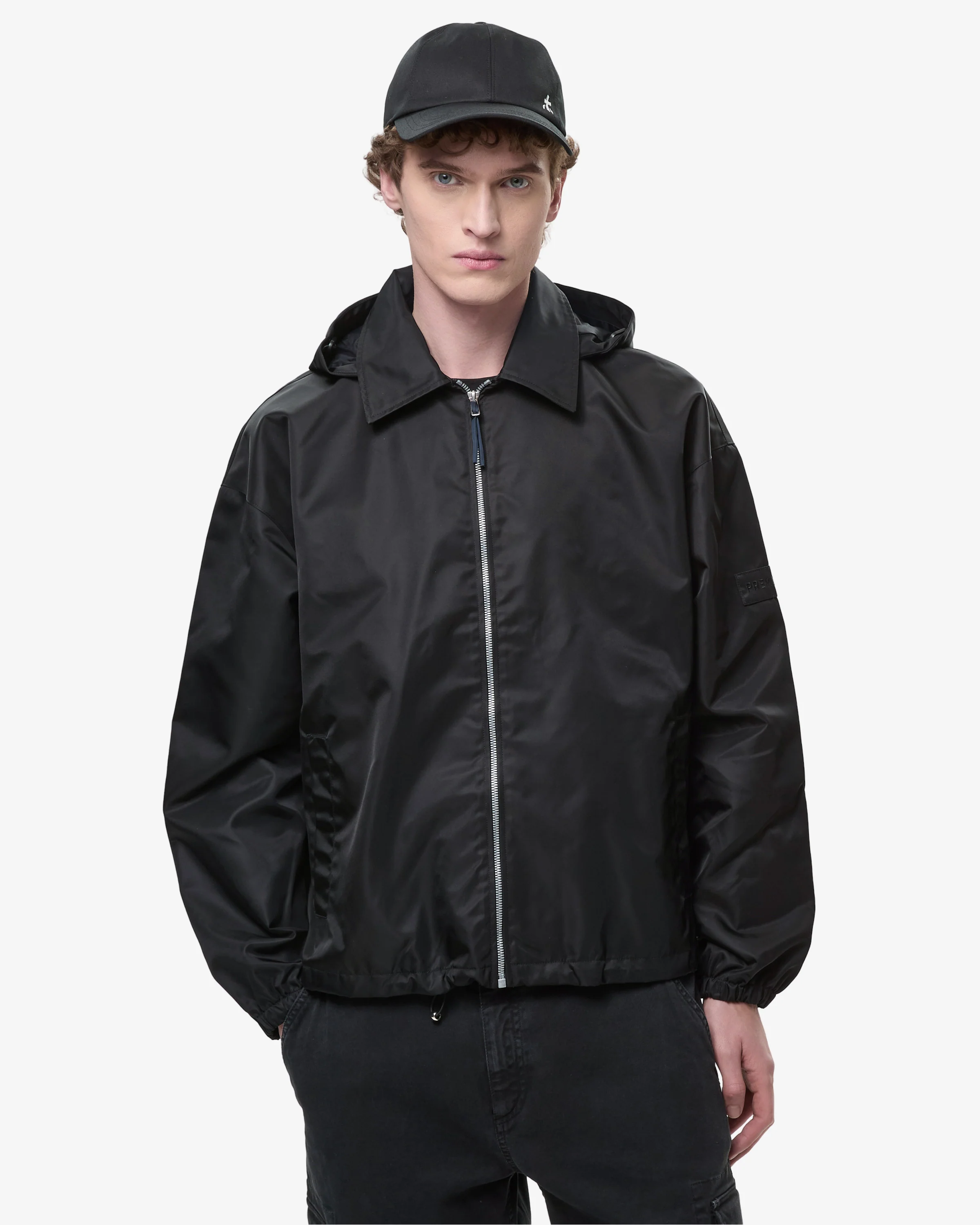 Blouson with Removable Hood Black