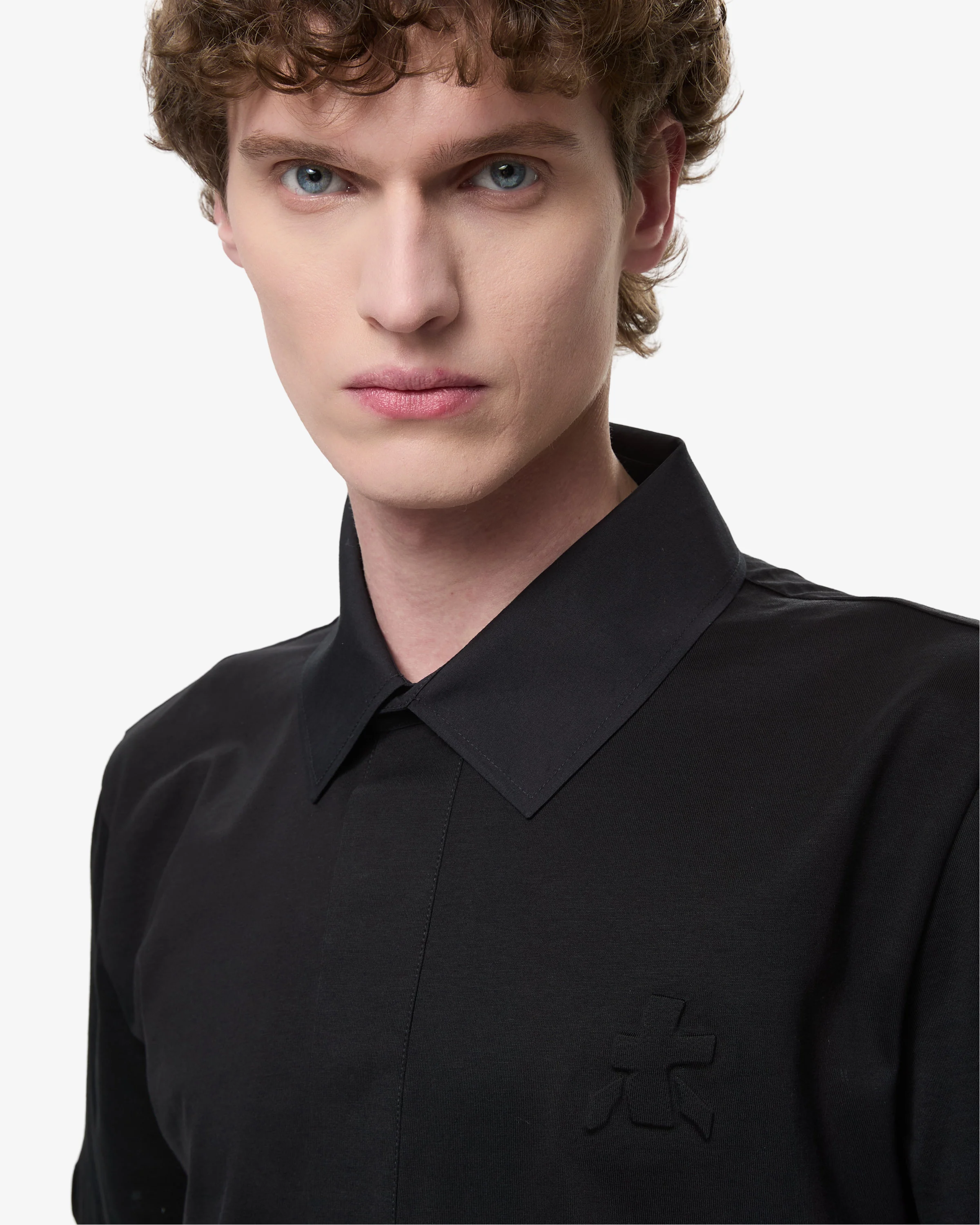 Polo Over in Cotton Jersey Black