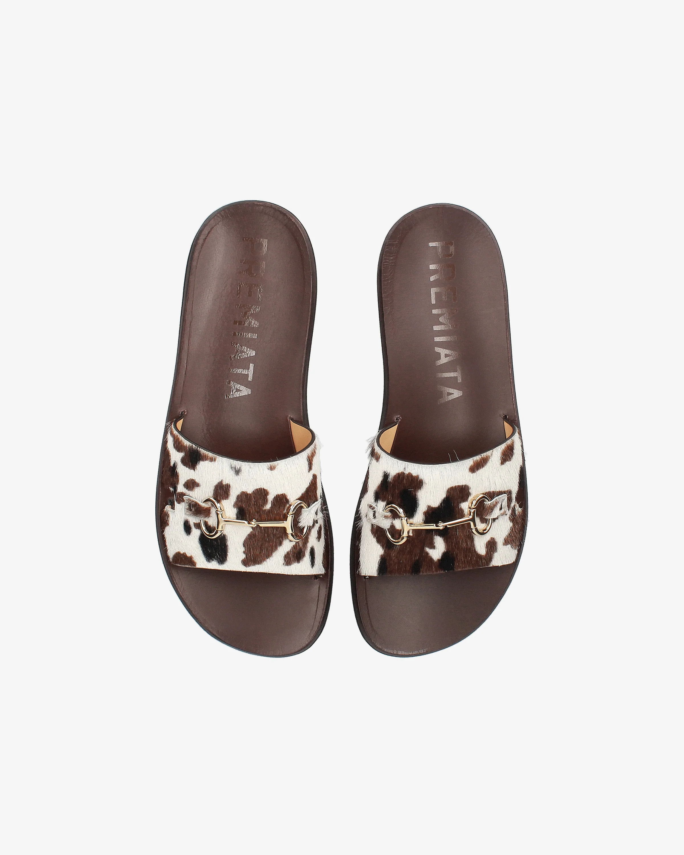 Leather Sandals with Ponyhair Headband