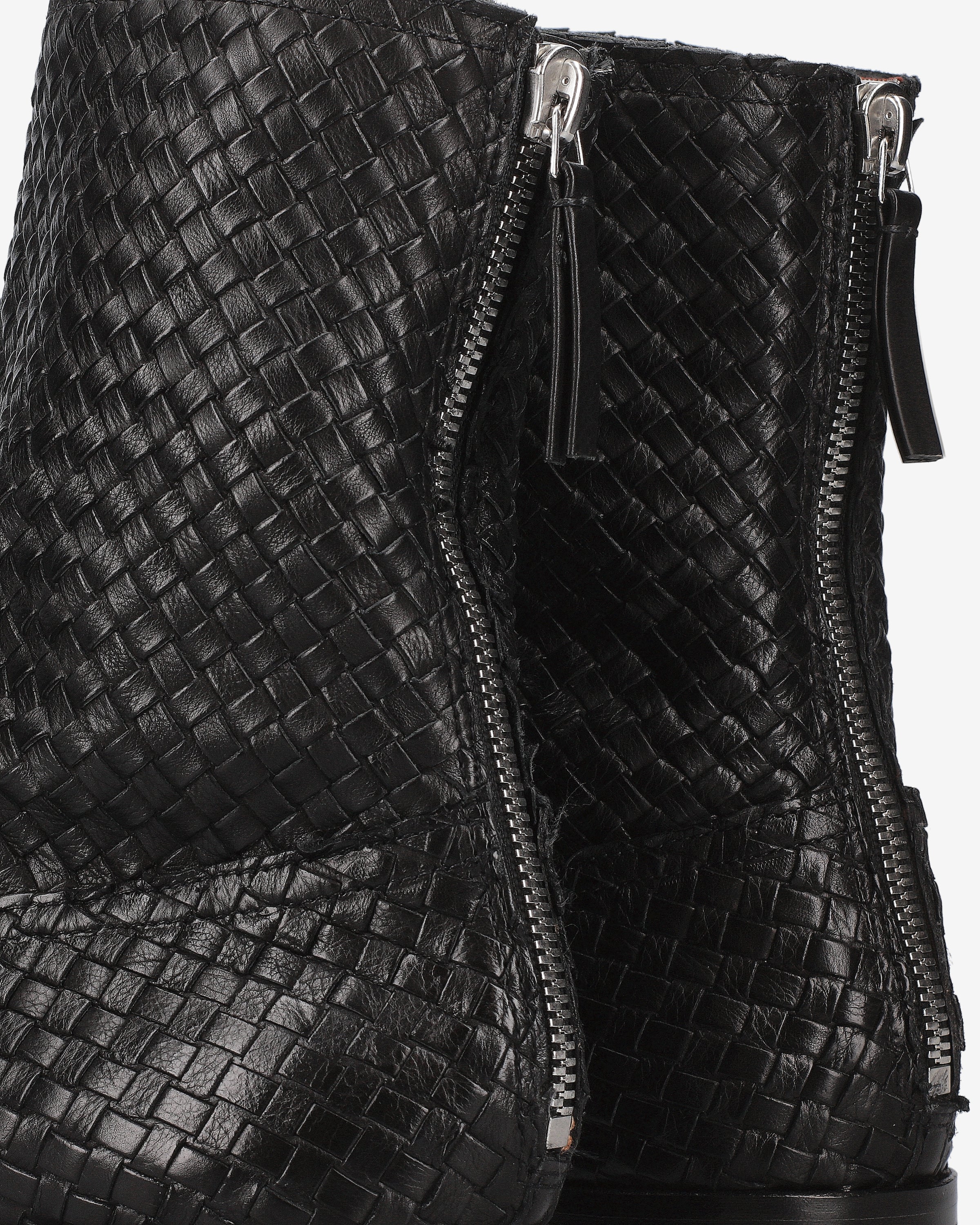 Braided Leather Boot with Leather Sole