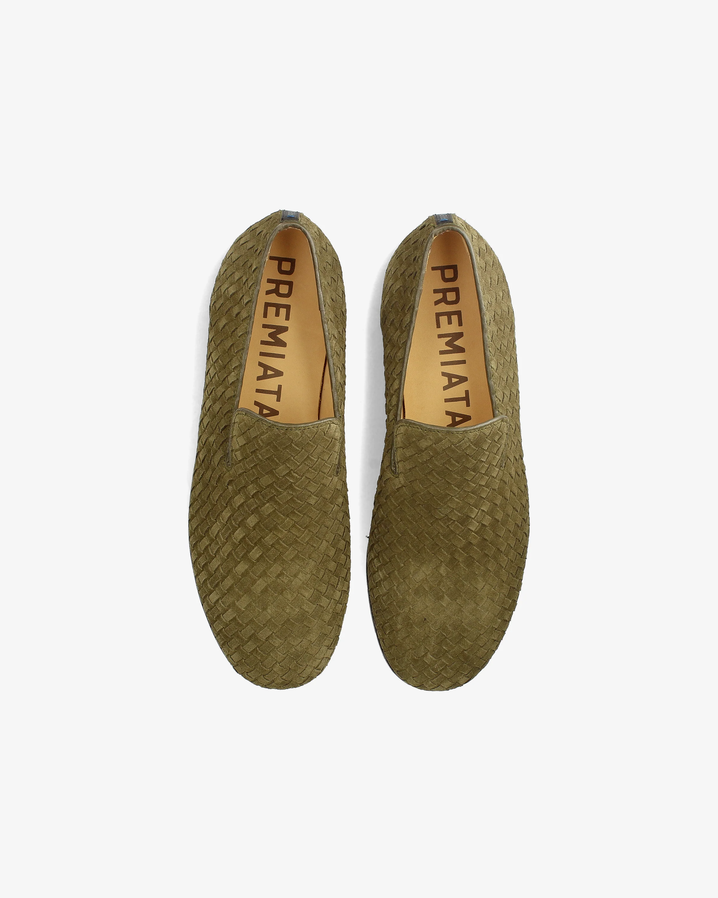 Slip-on in camoscio intrecciato