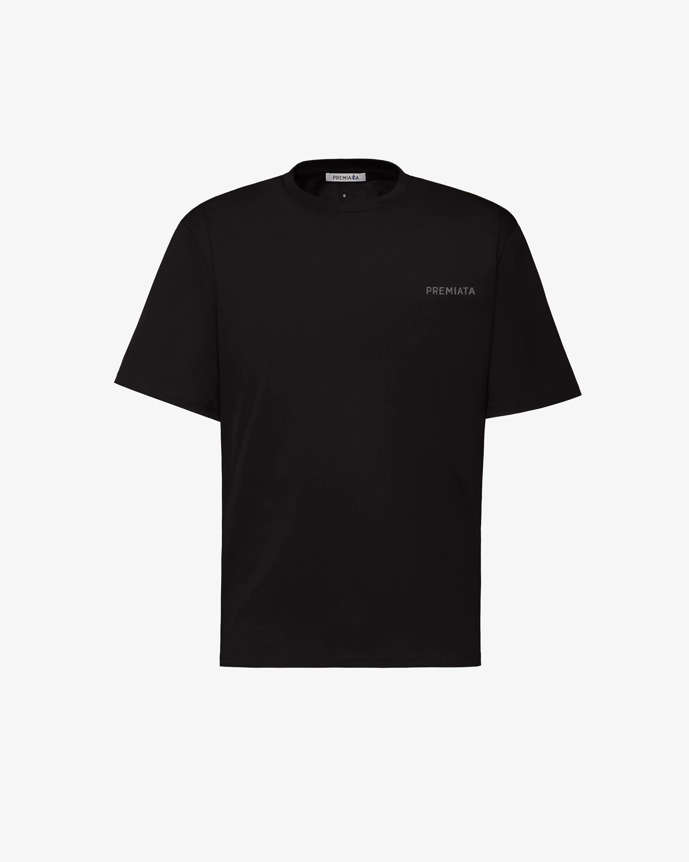 T-Shirt with Side Slits and Contrasting Details Black