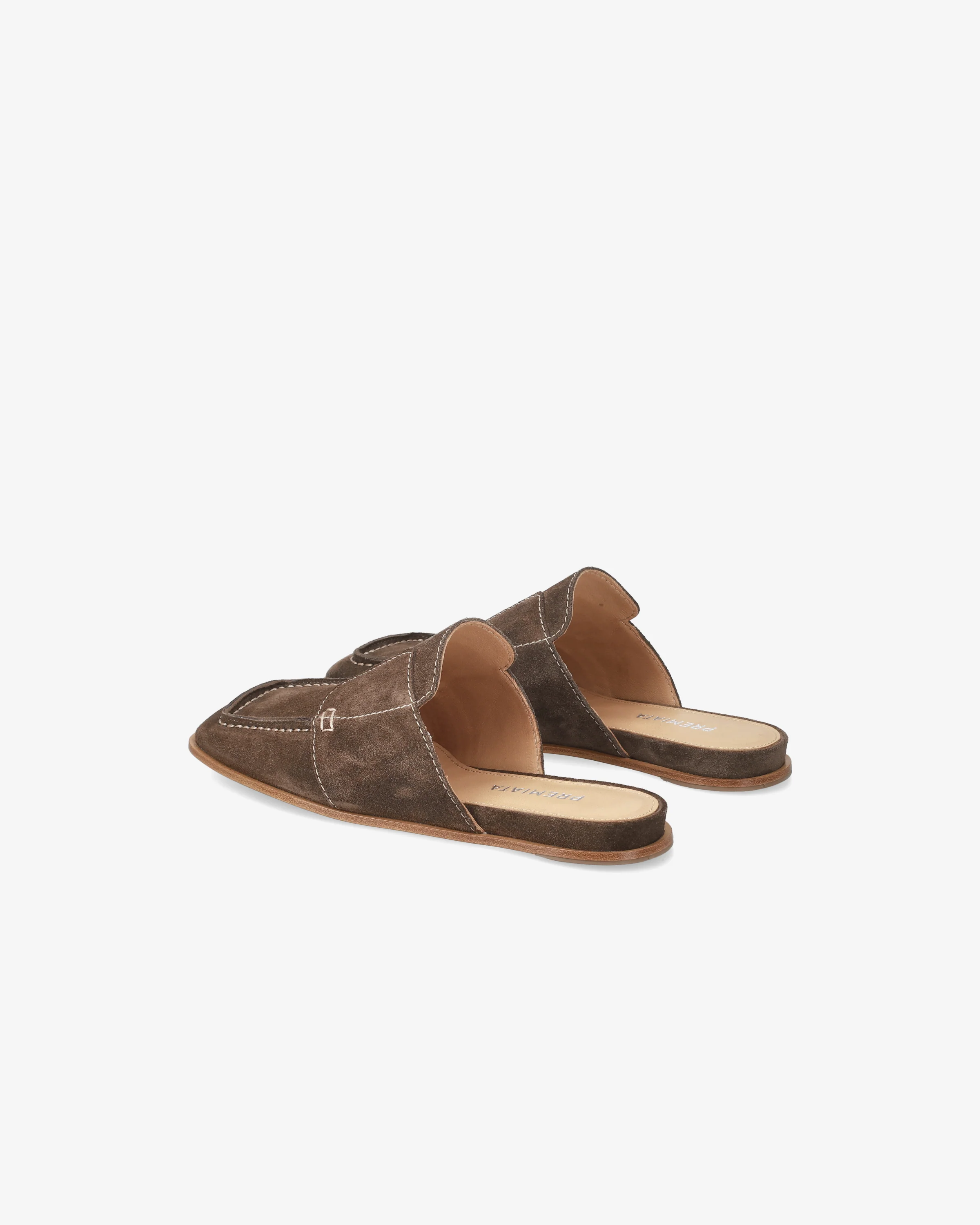 Calfskin Sabot with Exposed Stitching