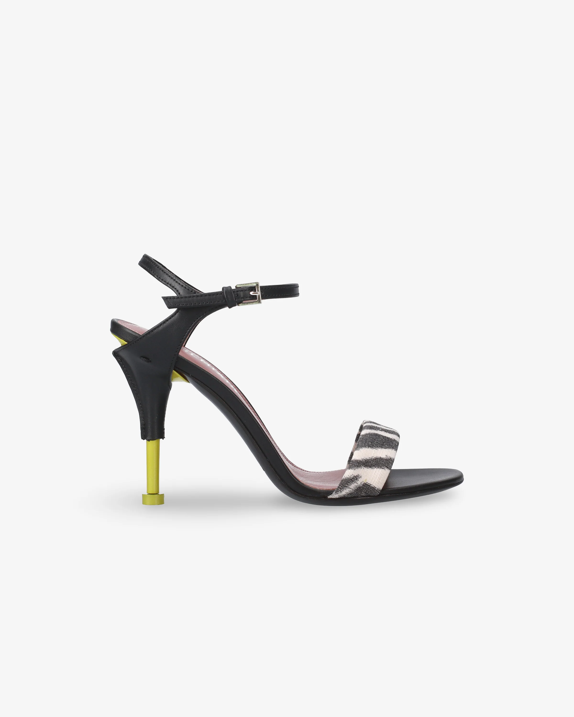 Sandal with Zebra Details and Contrast Heel