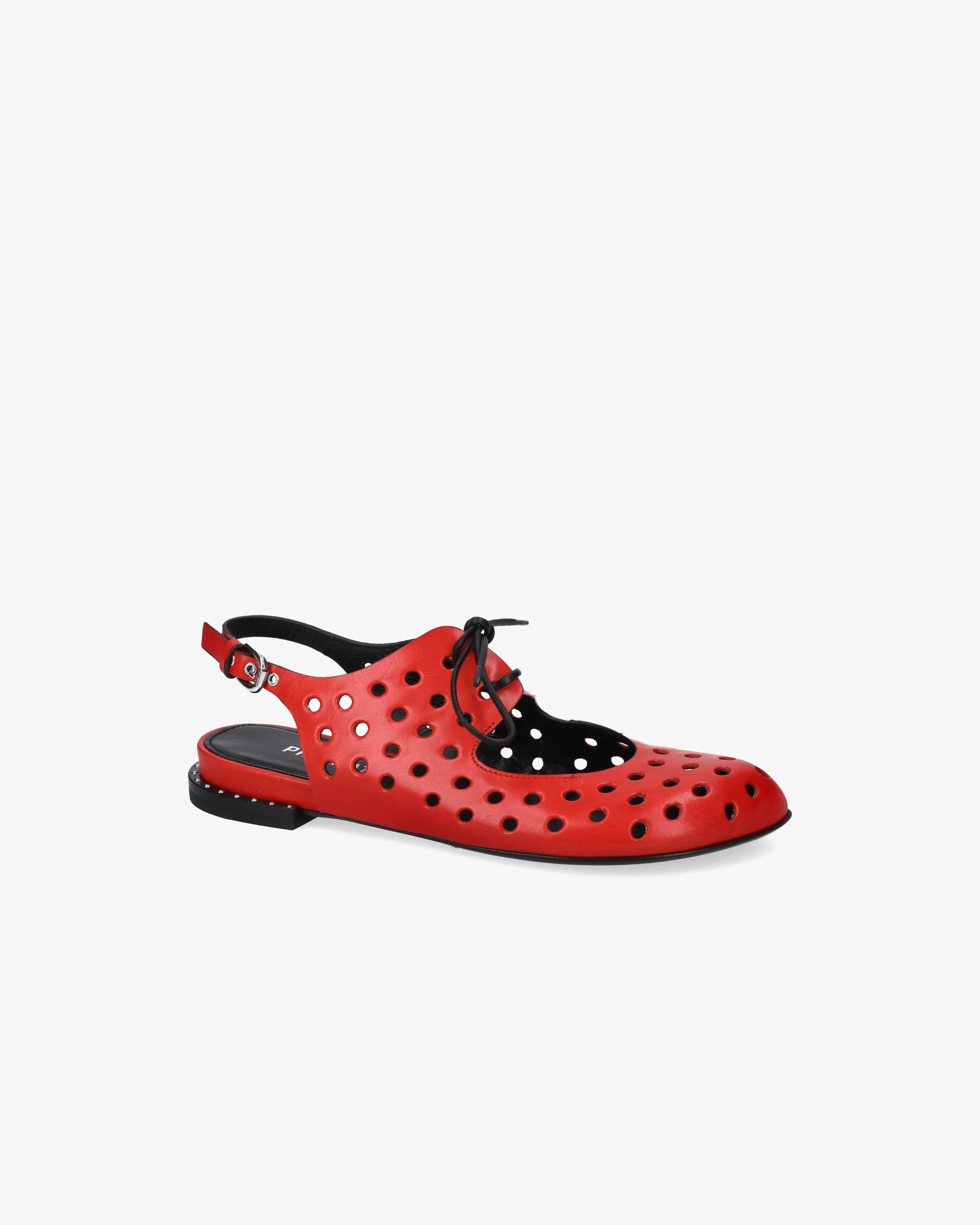 Chanel Lace-up Drilled with Studded Heel