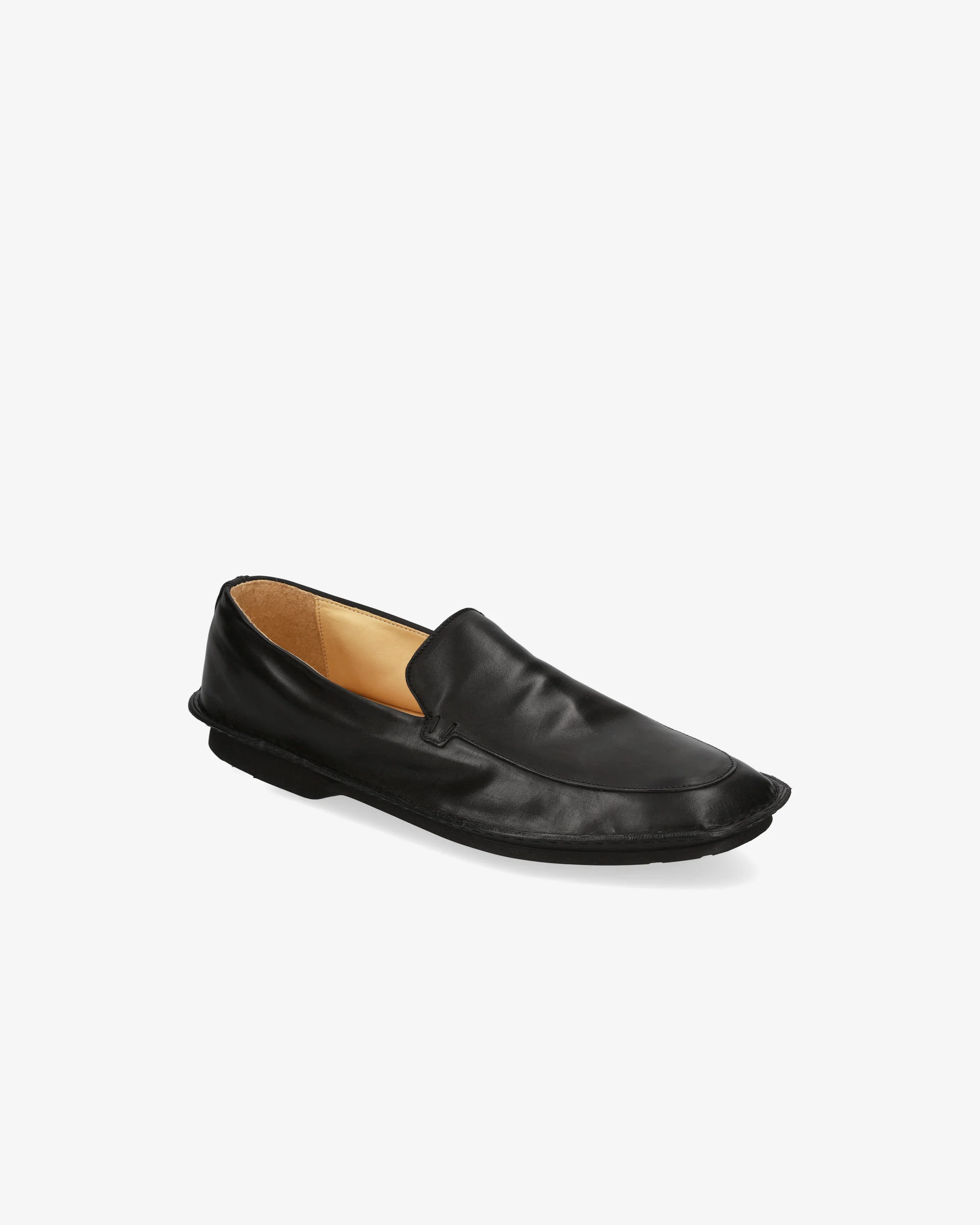 Black Napa Slipper with Rubber Bottom