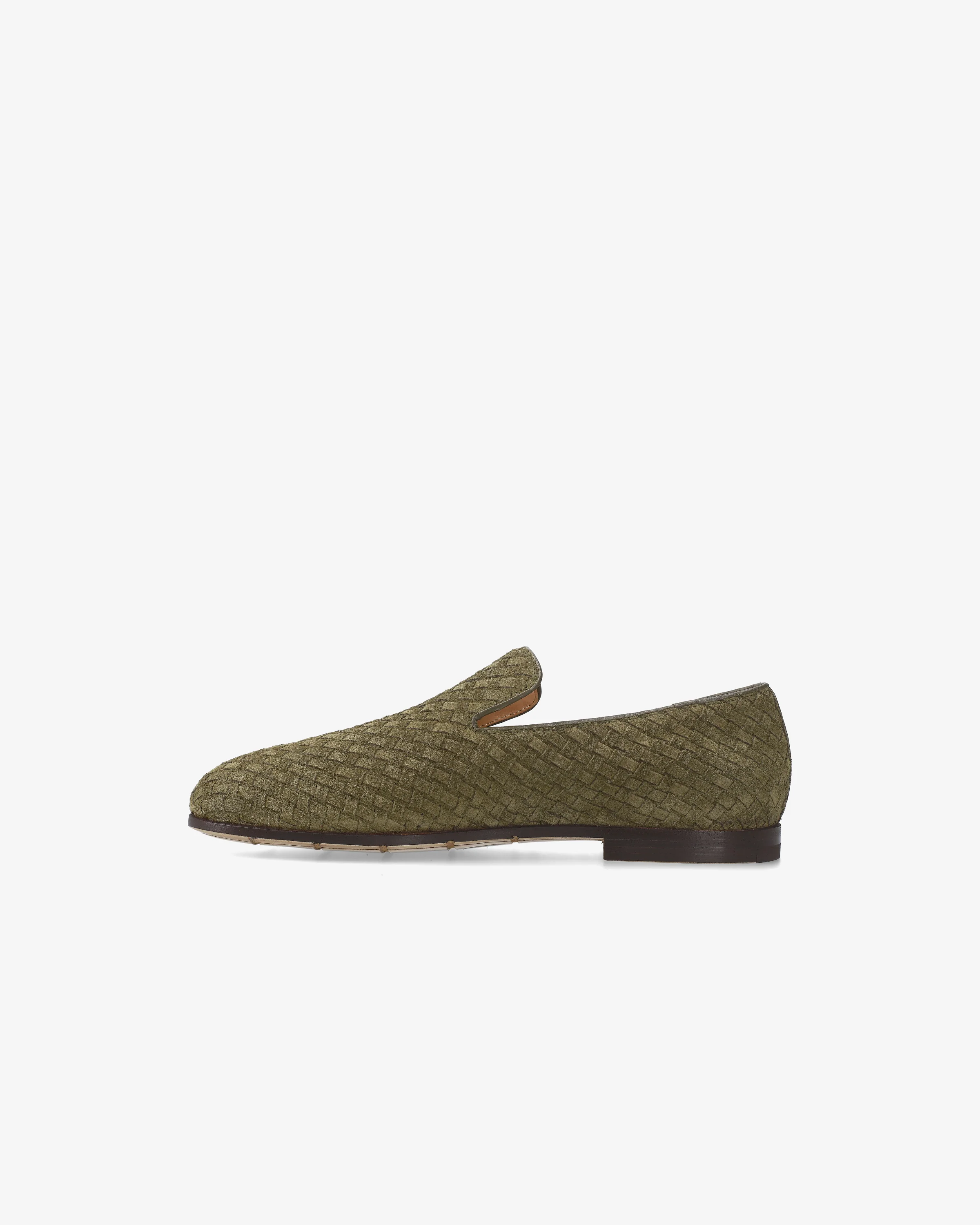 Slip-on in camoscio intrecciato