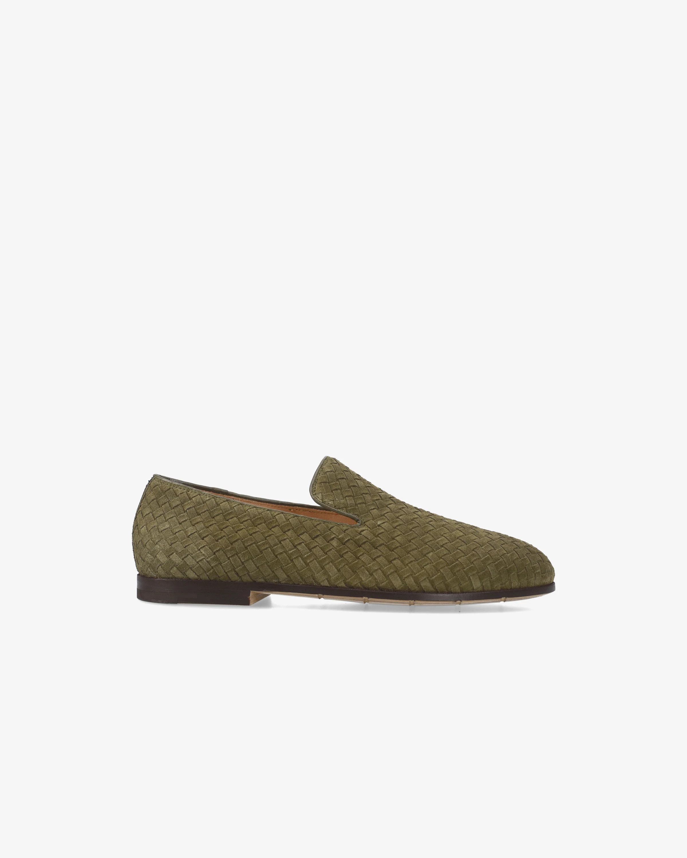 Slip-on in camoscio intrecciato