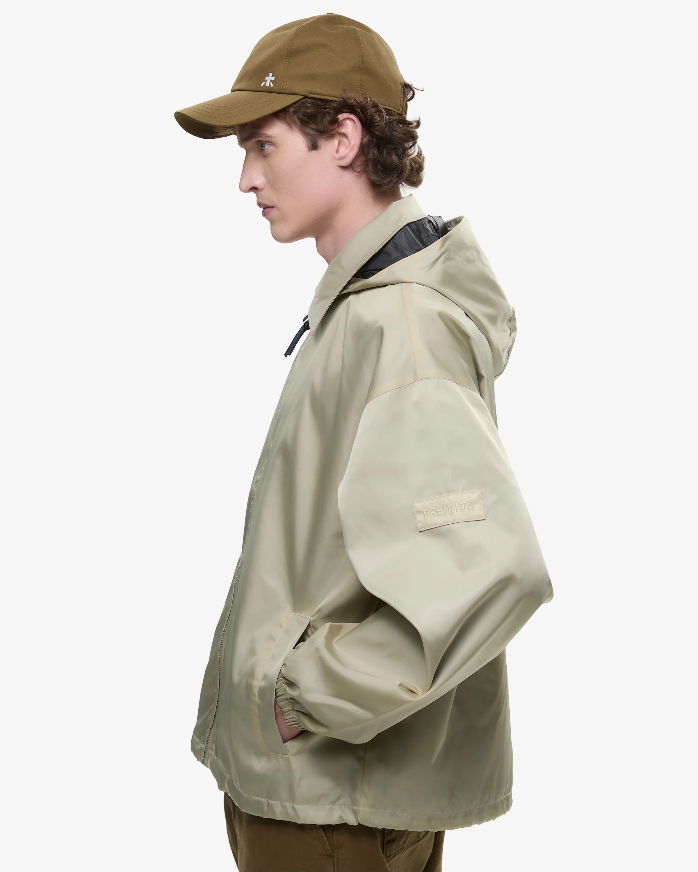 Blouson with Removable Hood Green