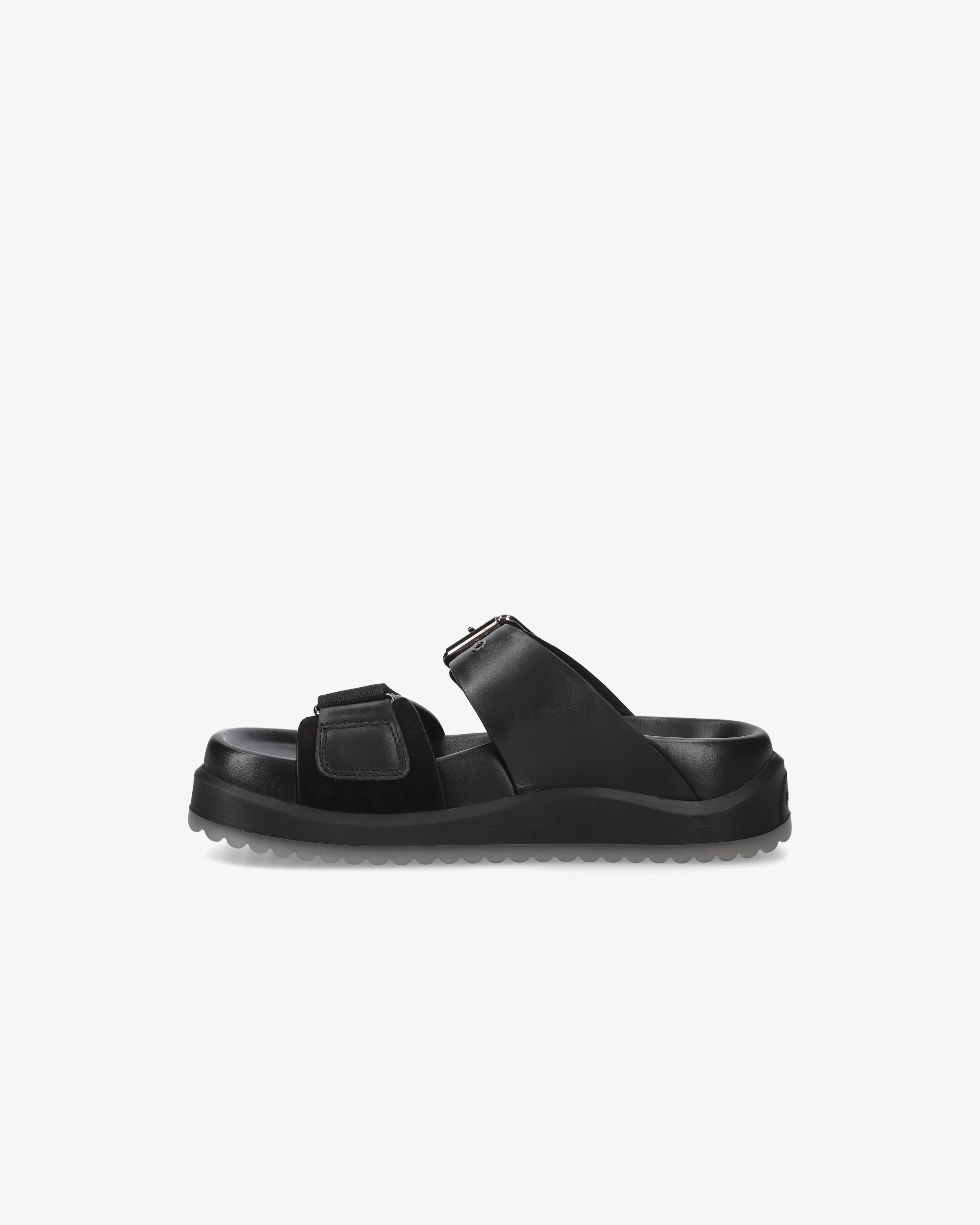 Sandal with Velcro Straps and Silver Buckle