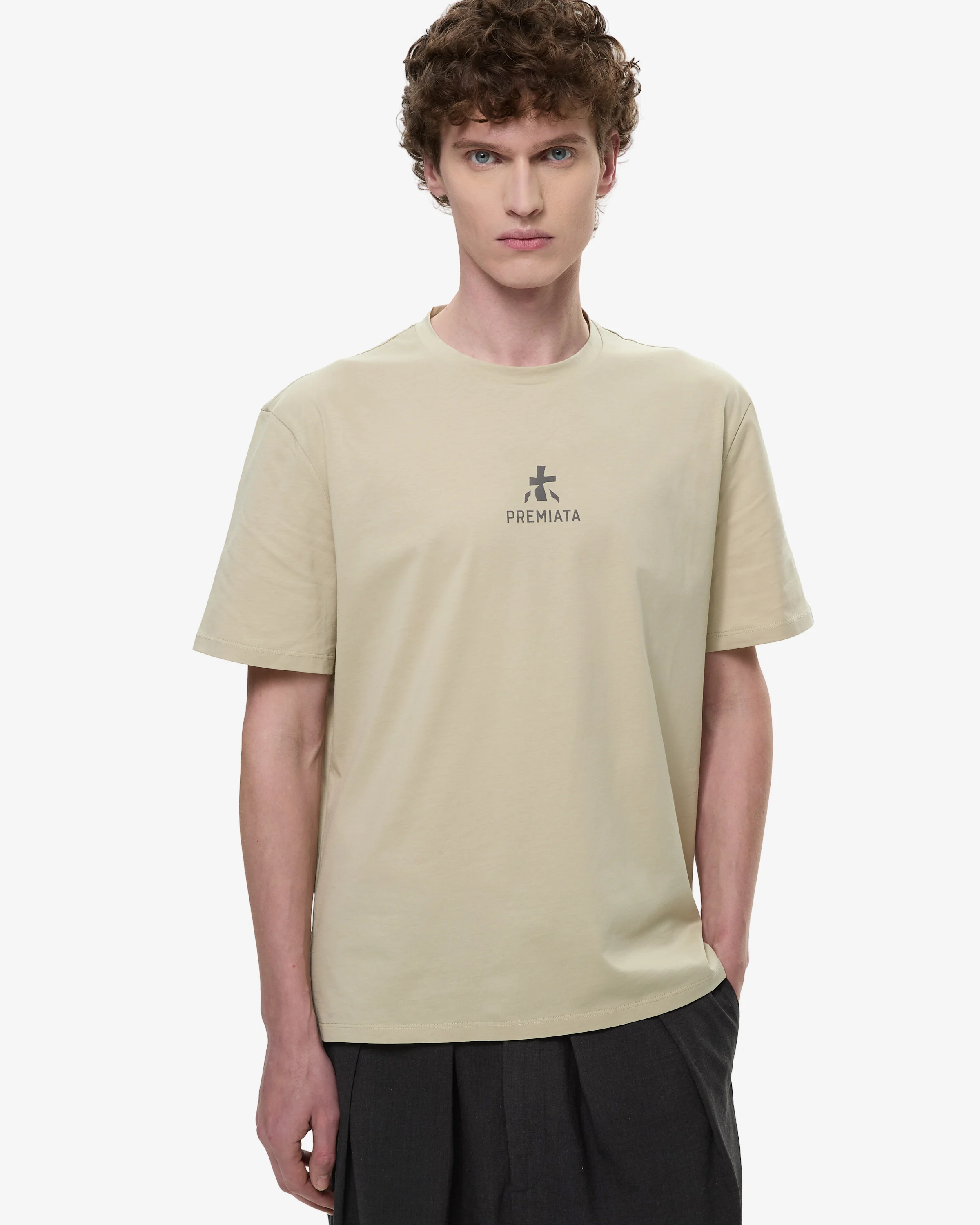 Cotton T-Shirt with Bonded Details and Hot Finish Green