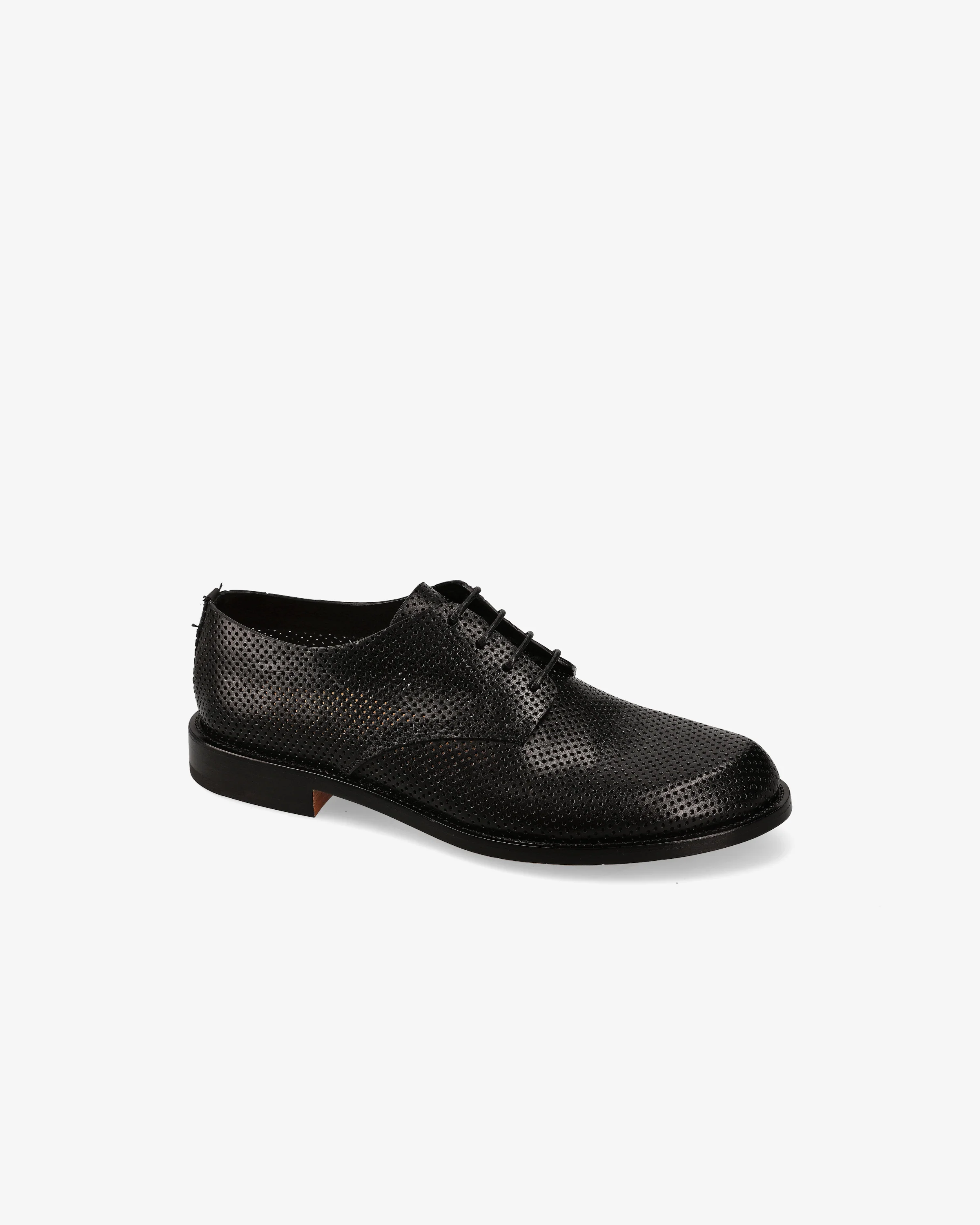 Perforated Leather Derby with Leather Sole