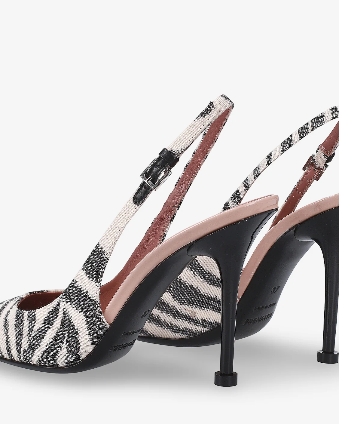 Chanel Canvas Zebra with Glossy Black Stiletto Heel