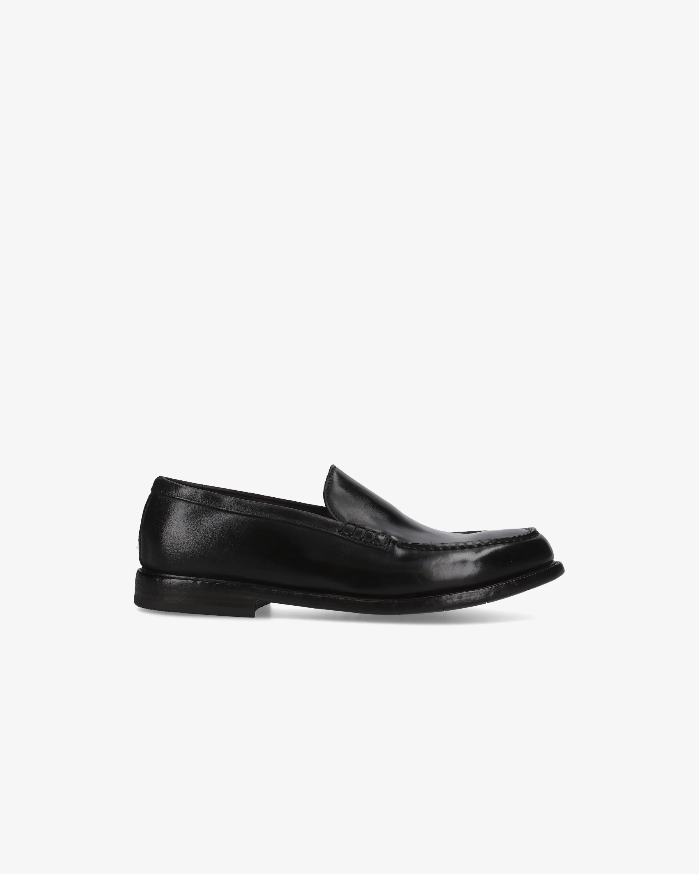 Black Horse Leather Loafer with Leather Sole