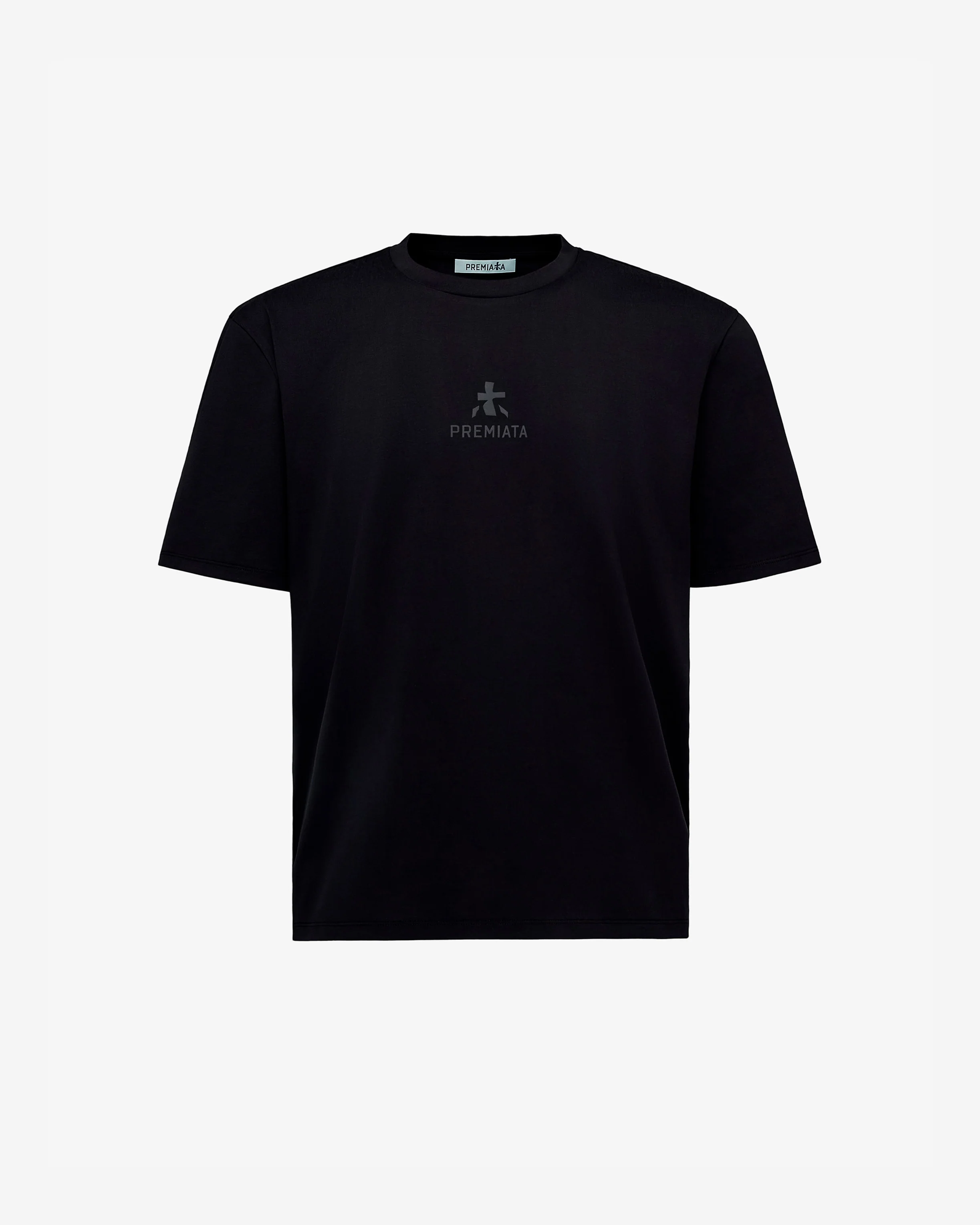 Cotton T-Shirt with Bonded Details and Hot Finish Black