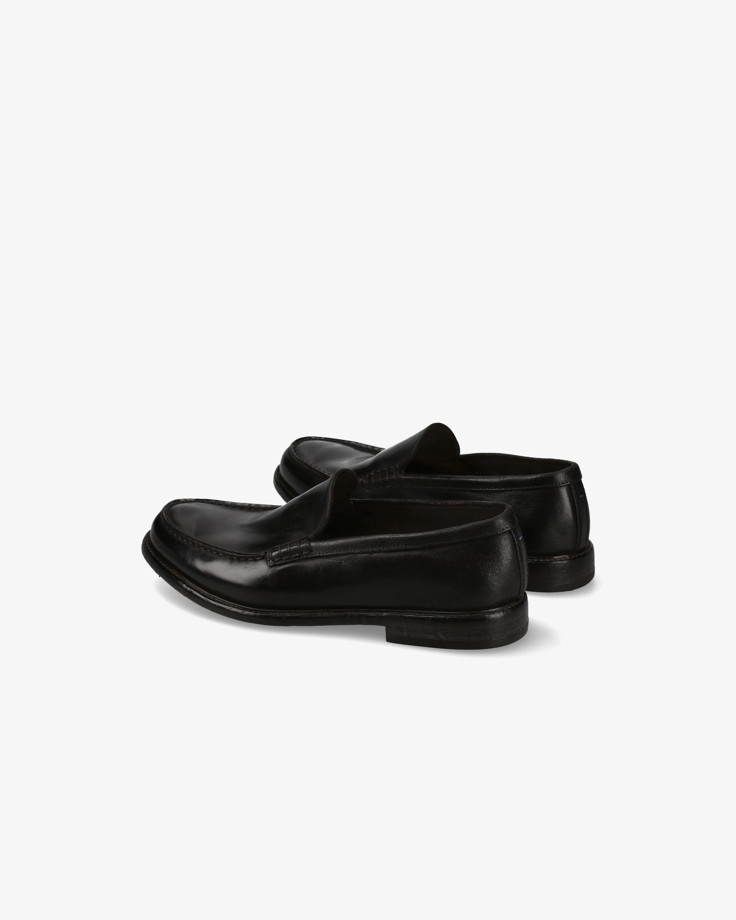 Black Horse Leather Loafer with Leather Sole
