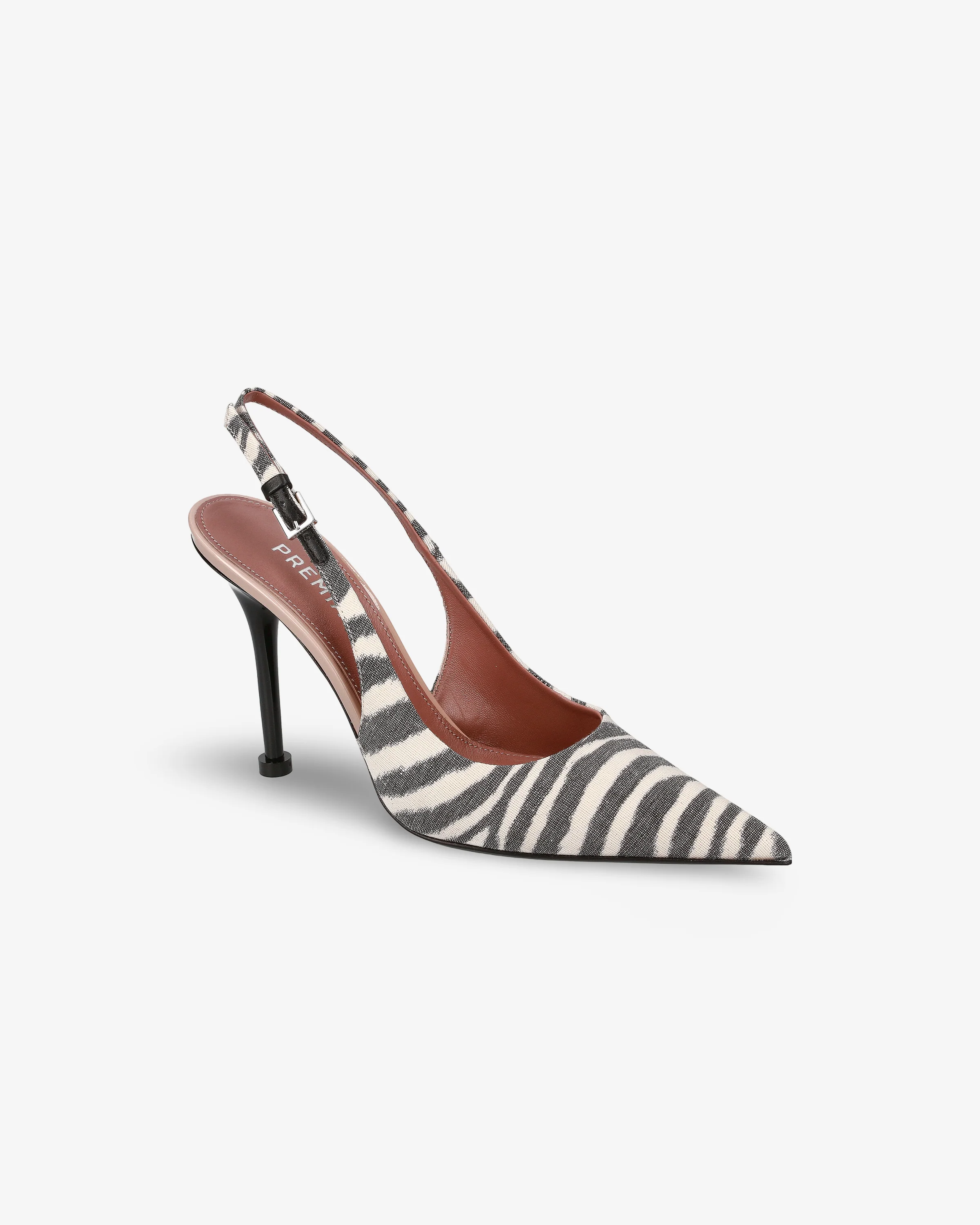 Chanel Canvas Zebra with Glossy Black Stiletto Heel