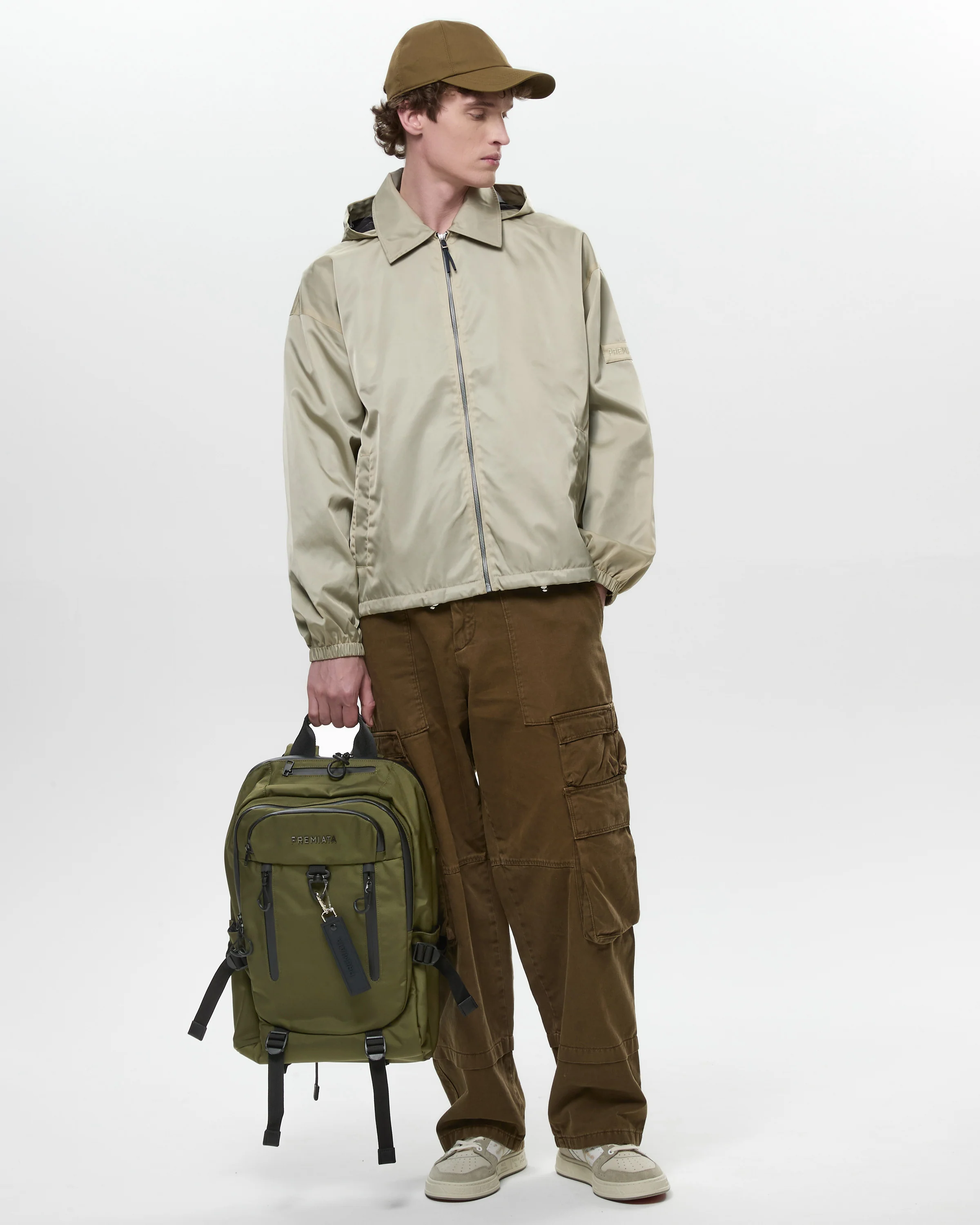 Blouson with Removable Hood Green