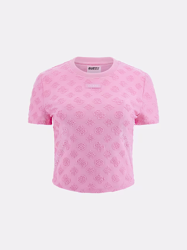 Peony and 4G logo crop top - GUESS
