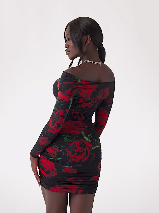 Floral print bodycon mini dress - GUESS