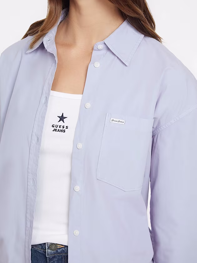 Oversized Long-Sleeve Pocket Shirt - GUESS