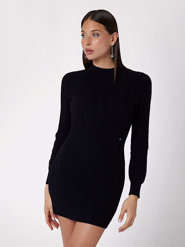 Cable knit sweater mini dress - GUESS