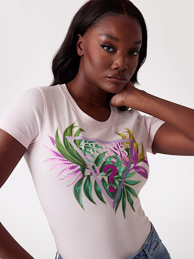 Slim-fit triangle logo T-shirt - GUESS