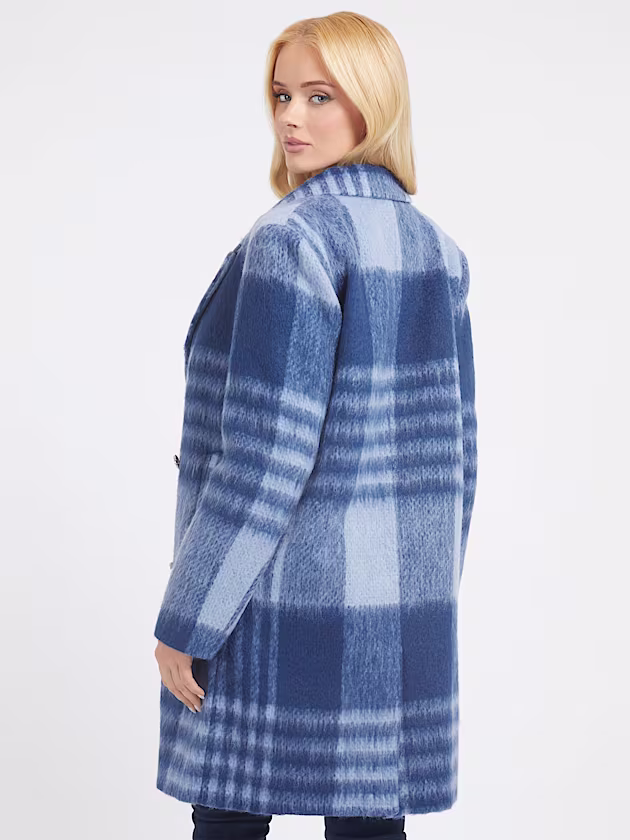 Wool blend check coat - GUESS