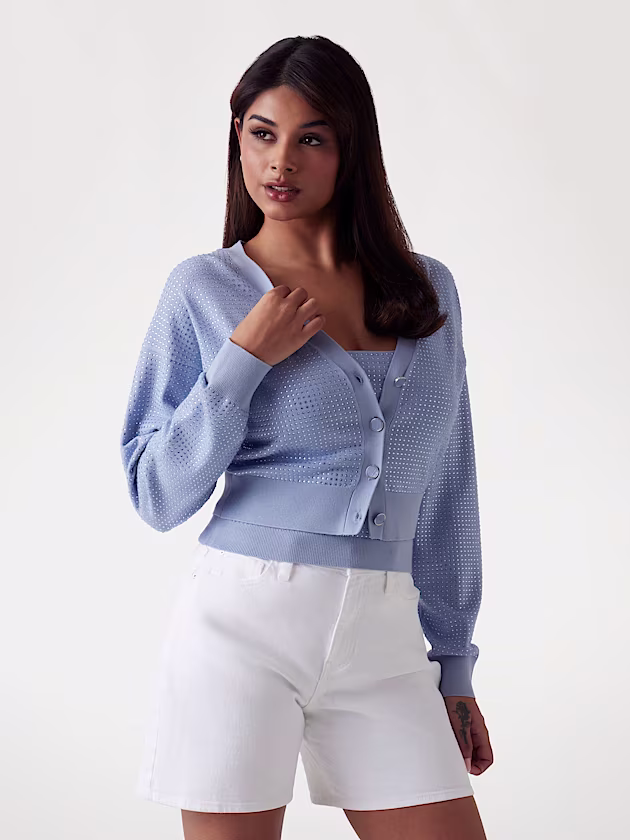 Cropped sweater cardigan - GUESS