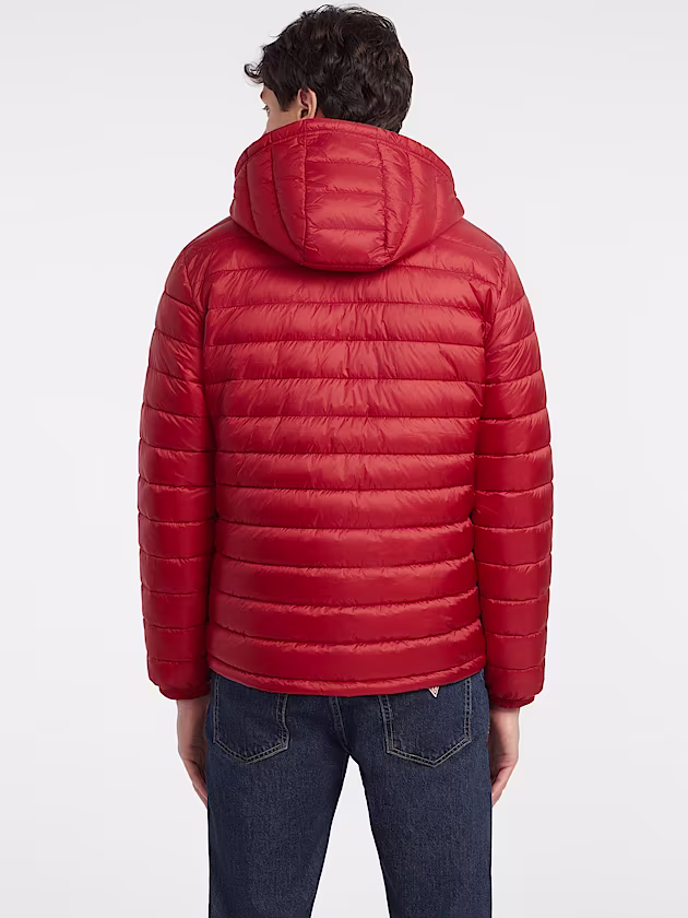 Nylon Hooded Puffer Jacket - GUESS