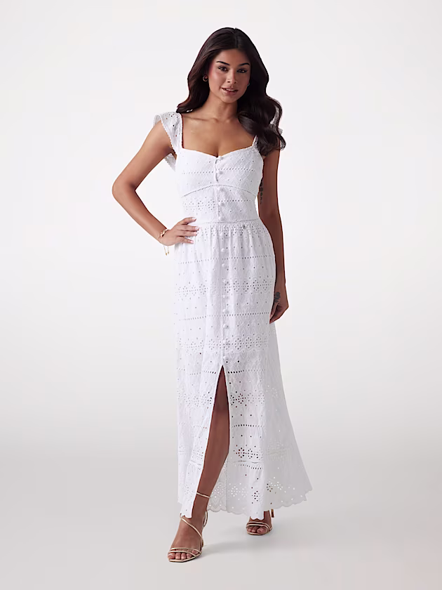 Long broderie anglaise dress - GUESS