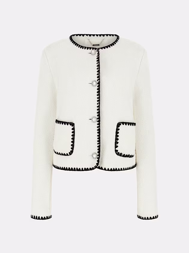 Twill jacket with contrast stitching - GUESS