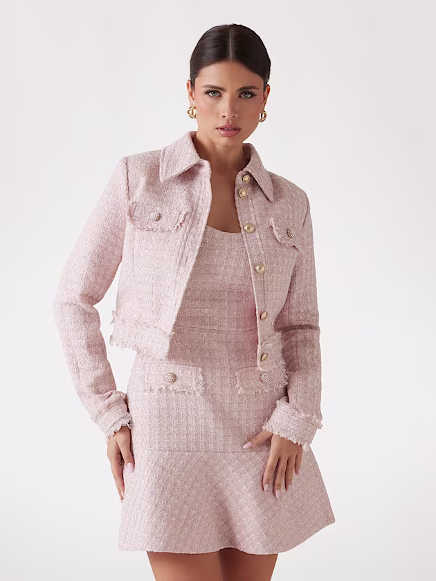 Cropped tweed jacket - GUESS