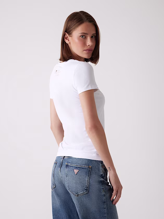 Animalier triangle logo T-shirt - GUESS