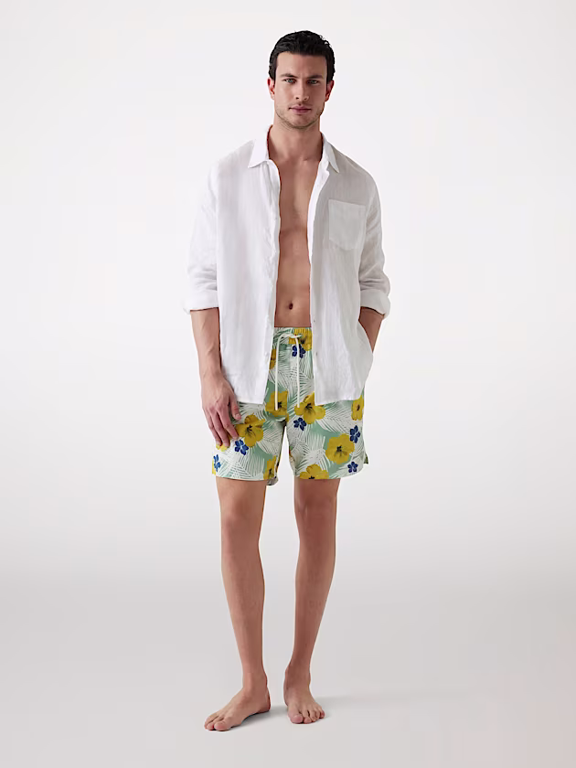 Floral-print swim trunks - GUESS