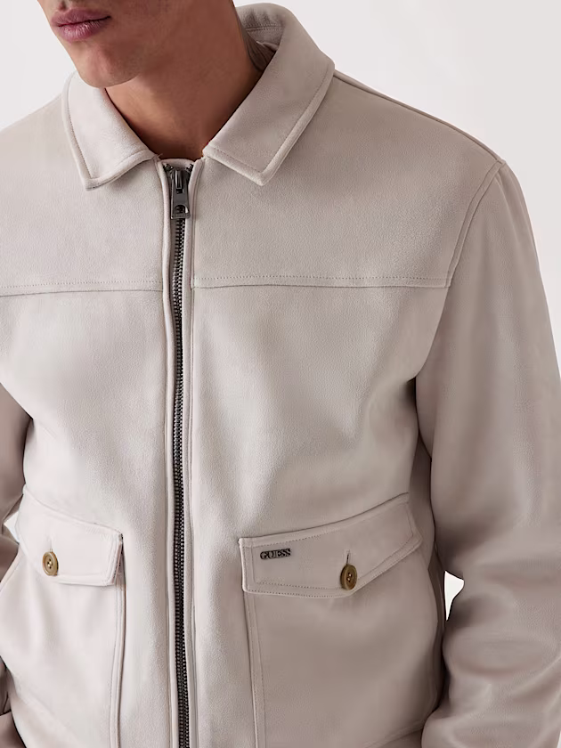 Faux-suede trucker jacket - GUESS