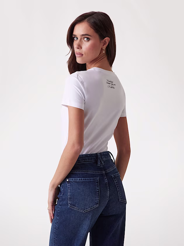 Floral triangle logo T-shirt - GUESS