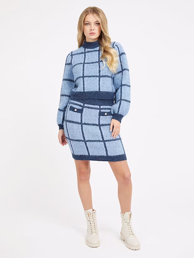 Wool blend check sweater - GUESS