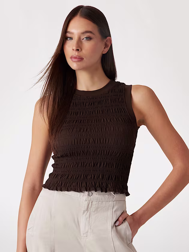 Smocked tank top - GUESS