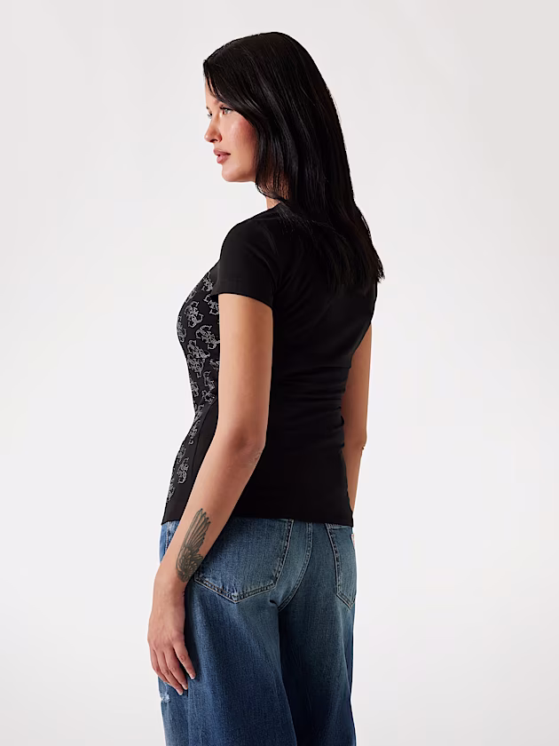 Rhinestones 4G logo t-shirt - GUESS