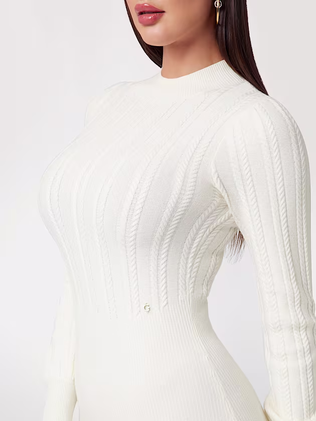 Cable knit sweater mini dress - GUESS