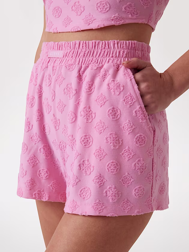 Peony and 4G logo jogging shorts - GUESS