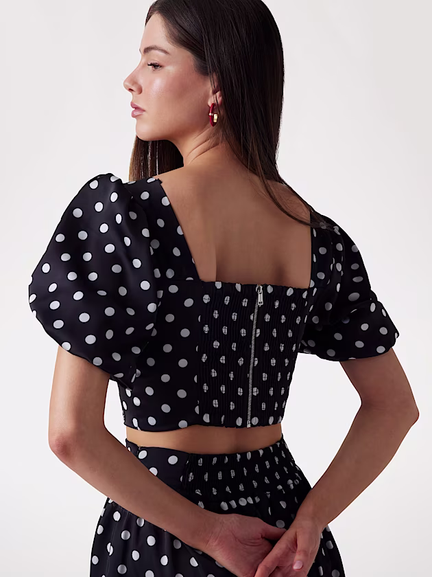 Polka dot top with bow - GUESS
